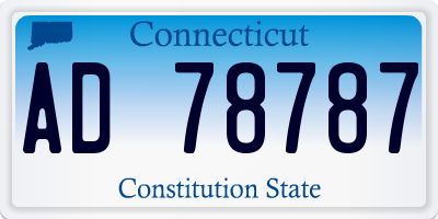 CT license plate AD78787