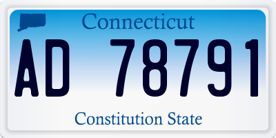 CT license plate AD78791