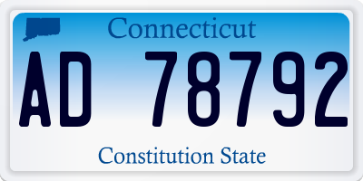 CT license plate AD78792
