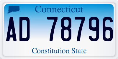CT license plate AD78796