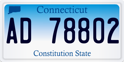 CT license plate AD78802