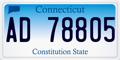 CT license plate AD78805
