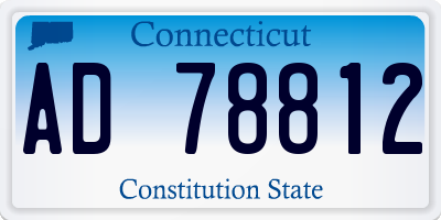 CT license plate AD78812