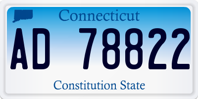 CT license plate AD78822