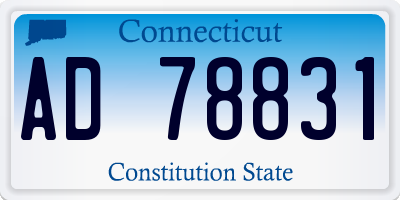 CT license plate AD78831