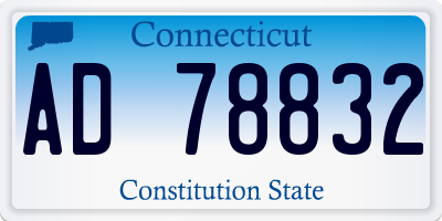 CT license plate AD78832
