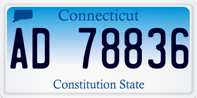 CT license plate AD78836
