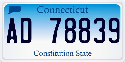 CT license plate AD78839