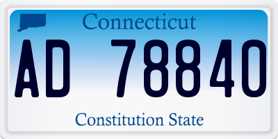 CT license plate AD78840