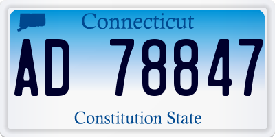 CT license plate AD78847