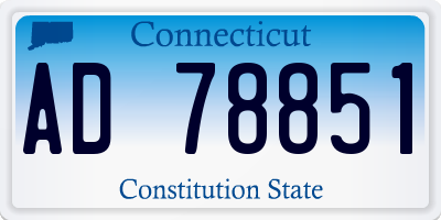CT license plate AD78851