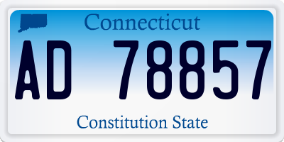 CT license plate AD78857