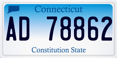 CT license plate AD78862