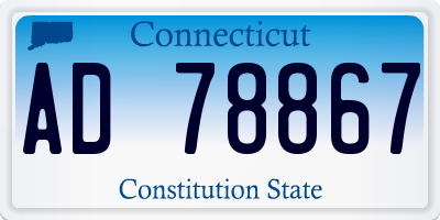 CT license plate AD78867