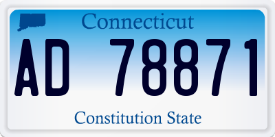 CT license plate AD78871