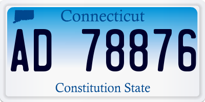 CT license plate AD78876