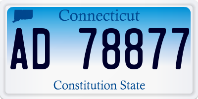 CT license plate AD78877