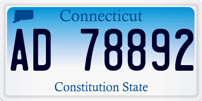 CT license plate AD78892