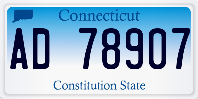 CT license plate AD78907