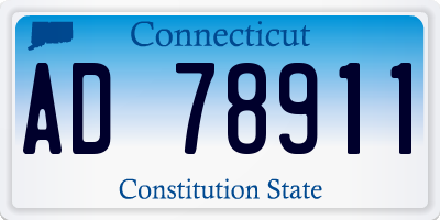 CT license plate AD78911