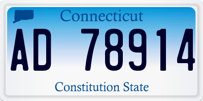 CT license plate AD78914