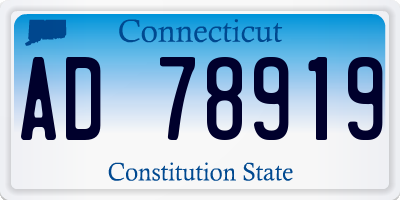 CT license plate AD78919