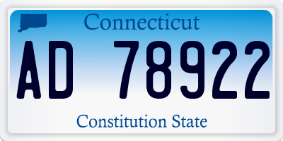 CT license plate AD78922