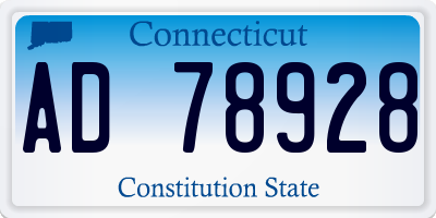 CT license plate AD78928