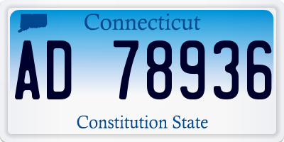 CT license plate AD78936