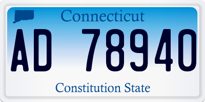 CT license plate AD78940