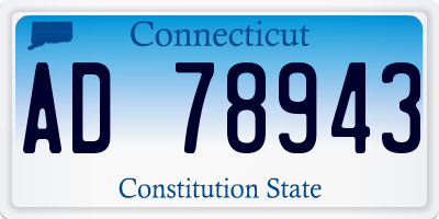 CT license plate AD78943