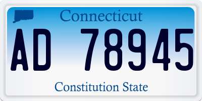 CT license plate AD78945