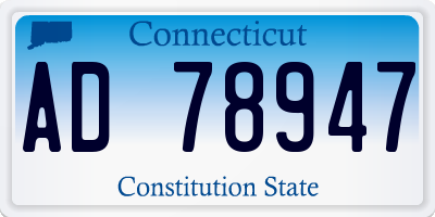 CT license plate AD78947