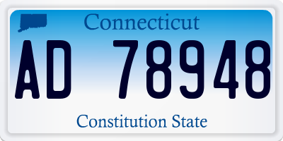 CT license plate AD78948