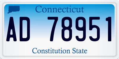 CT license plate AD78951