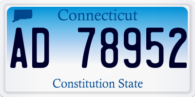 CT license plate AD78952