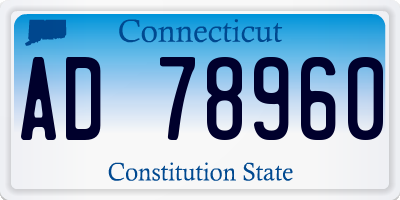 CT license plate AD78960