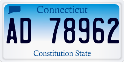 CT license plate AD78962