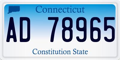 CT license plate AD78965