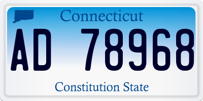 CT license plate AD78968