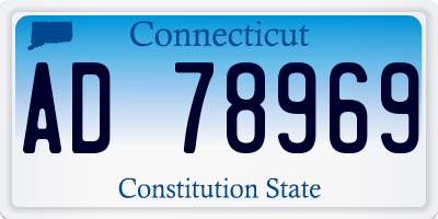 CT license plate AD78969