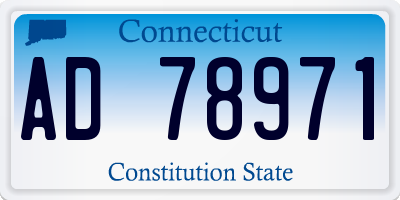 CT license plate AD78971