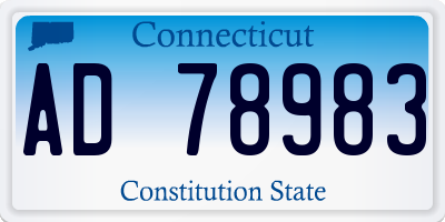 CT license plate AD78983