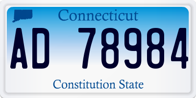 CT license plate AD78984