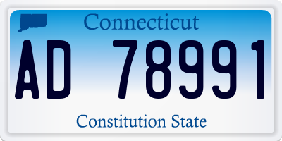CT license plate AD78991