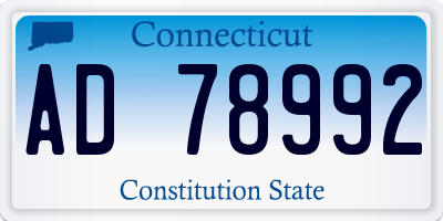 CT license plate AD78992