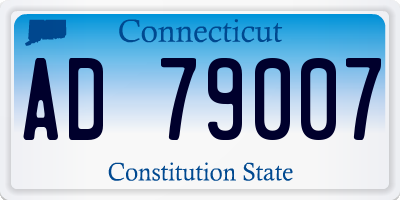 CT license plate AD79007
