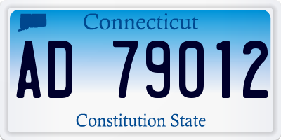 CT license plate AD79012