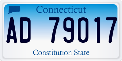 CT license plate AD79017