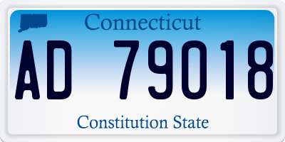 CT license plate AD79018